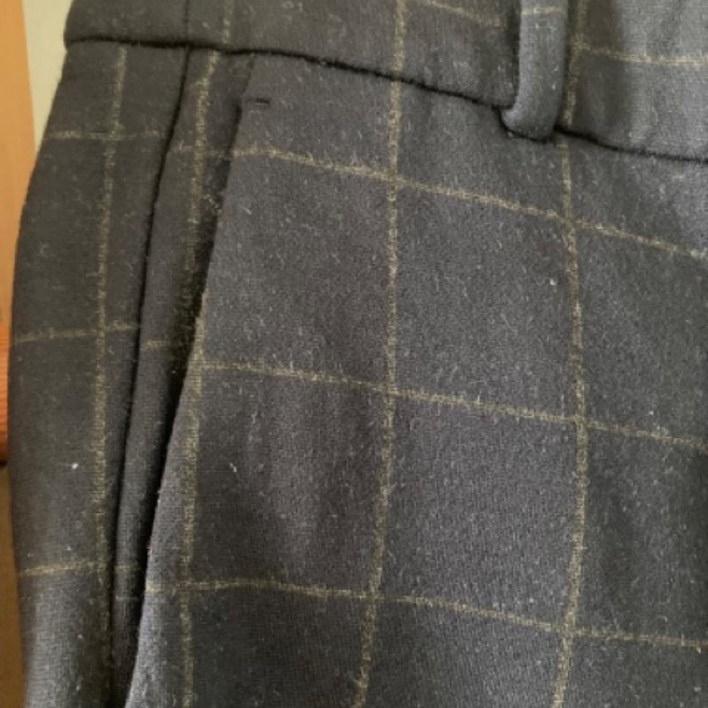 Theory stretch work pants, Navy with a windowpane print, sz 4 - Picture 4 of 6